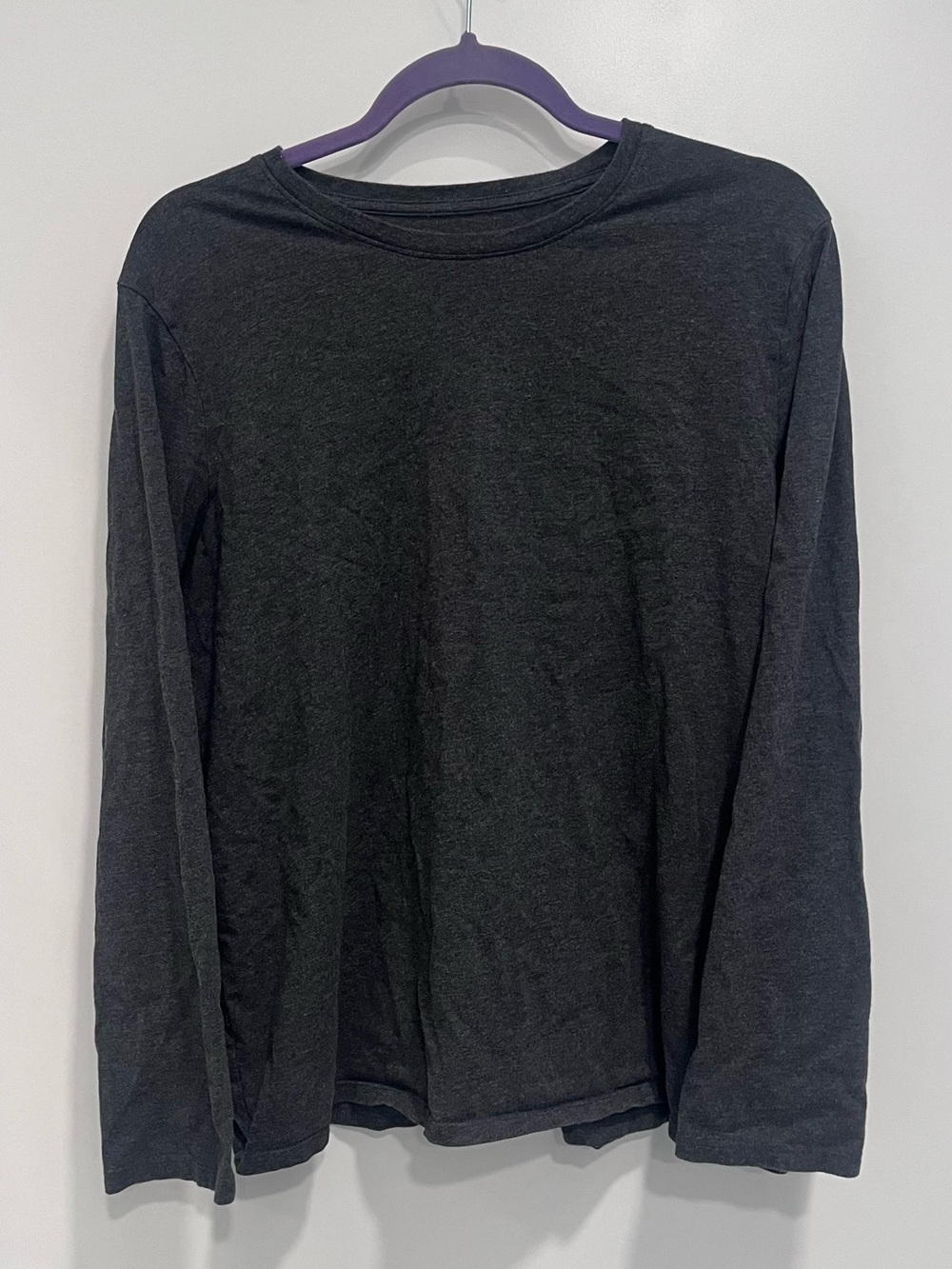 Everlane Organic Cotton Long Sleeve Crewneck Shirt Charcoal Grey Size XXL Basic